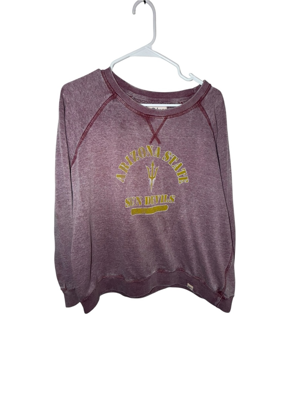 Blue 84 Maroon Crewneck Sweatshirt with Gold Arizona State Graphic